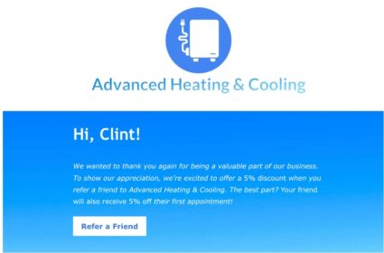 advanced heating and cooling hvac email example